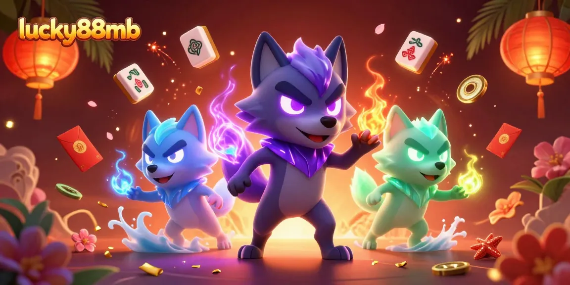 Experience thrilling wins at lucky88mb with charismatic 3D wolves in a vibrant casino scene.