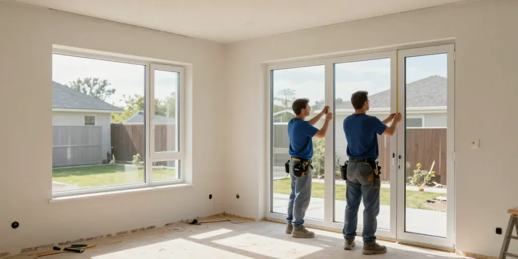 Elegant installation of Kusen uPVC windows in a modern home.
