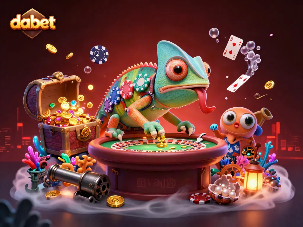 Dabet players enjoy vibrant gaming action in a packed casino scene with dynamic game elements.