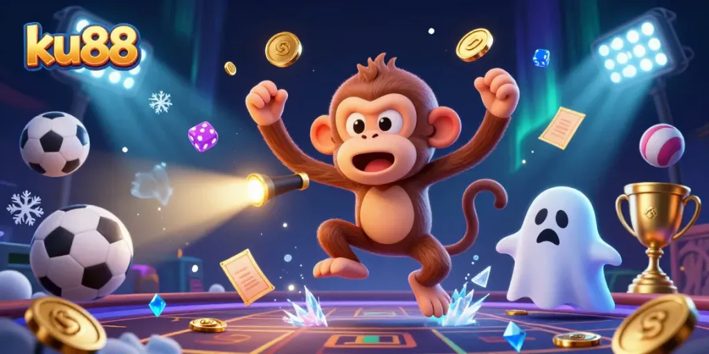 Experience exciting gameplay at ku88 with lively casino scenes, treasures, and sports elements.