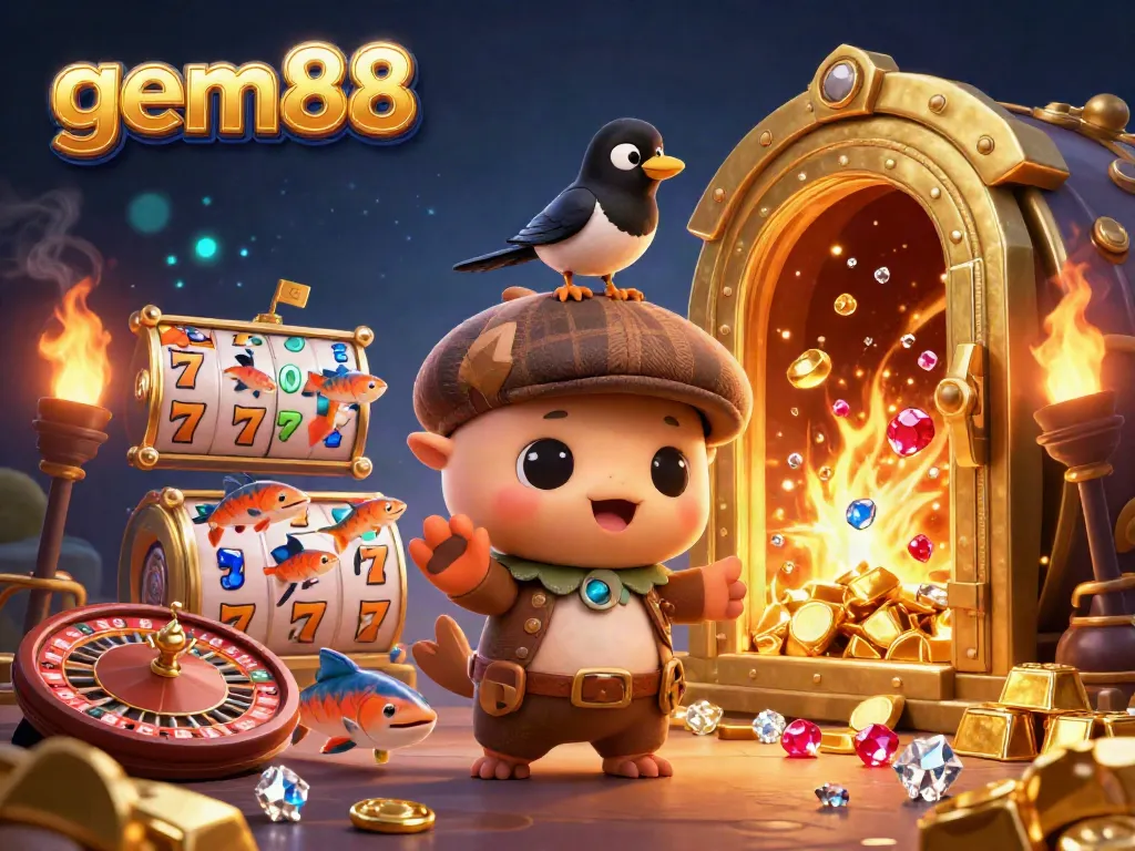 Experience the thrill of playing gem88 in a vibrant 3D casino world filled with treasures and rewards.