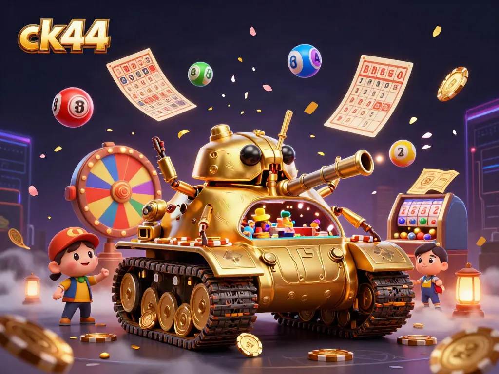 Engage in exciting gameplay with ck44's vibrant casino-themed illustration featuring a dynamic beetle tank.
