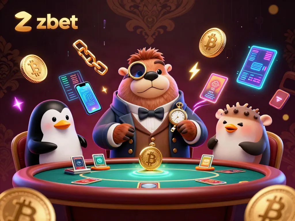 Engage in immersive gaming at zbet with underwater poker featuring dynamic characters and glowing crypto elements.