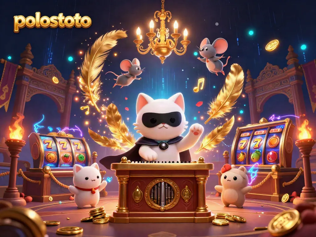 Spin the reels of polostoto with a whimsical 3D casino illustration capturing excitement and creativity.