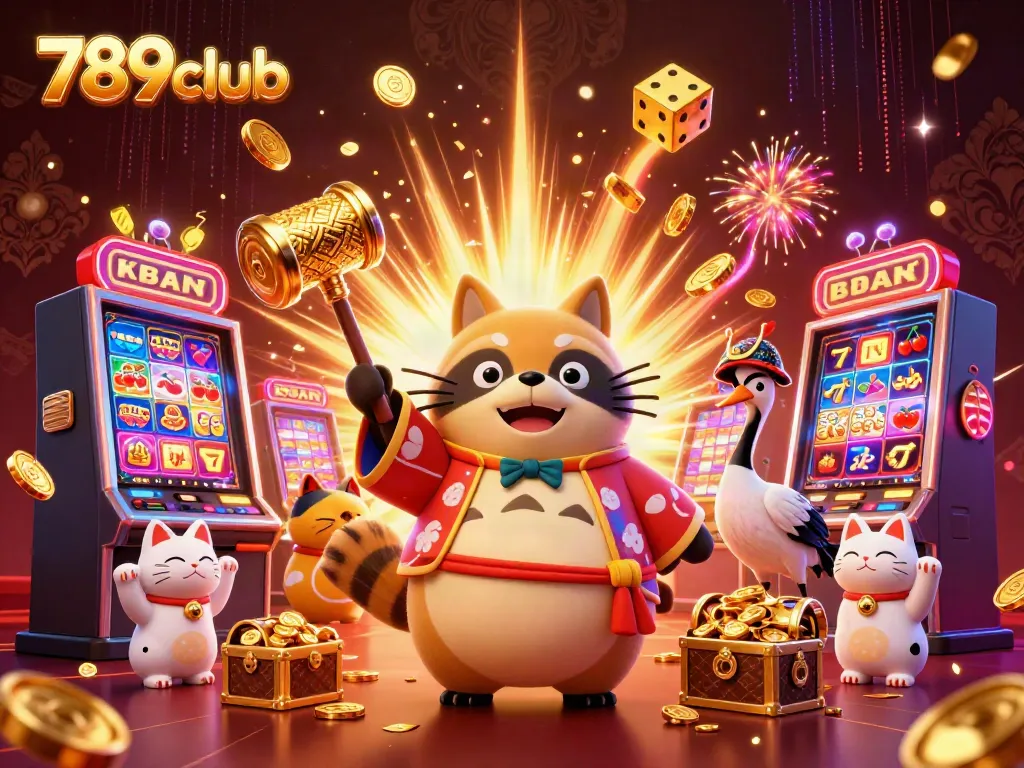 Engage in thrilling gameplay with 789club's vibrant 3D casino scene featuring cultural characters and dynamic game elements.