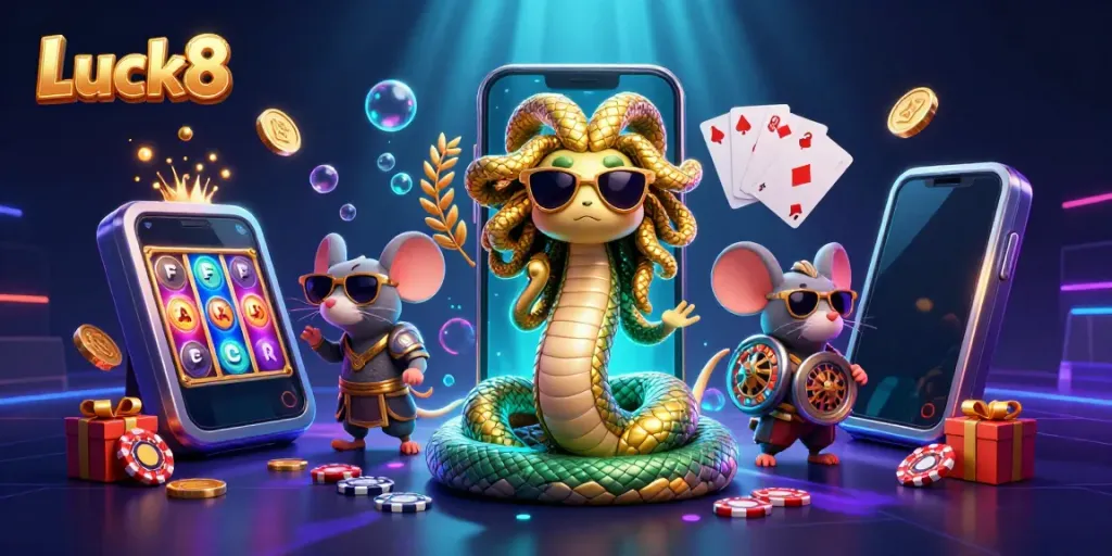 Engage in thrilling gaming at Luck8 with enchanting characters and dynamic casino elements.